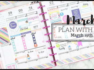 Weekly Plan With Me! |March 19th - 25th |Classic Size Happy Planner | At Home With Quita
