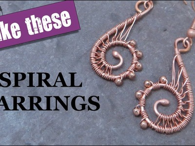 Wire Wrapped Spiral Earrings