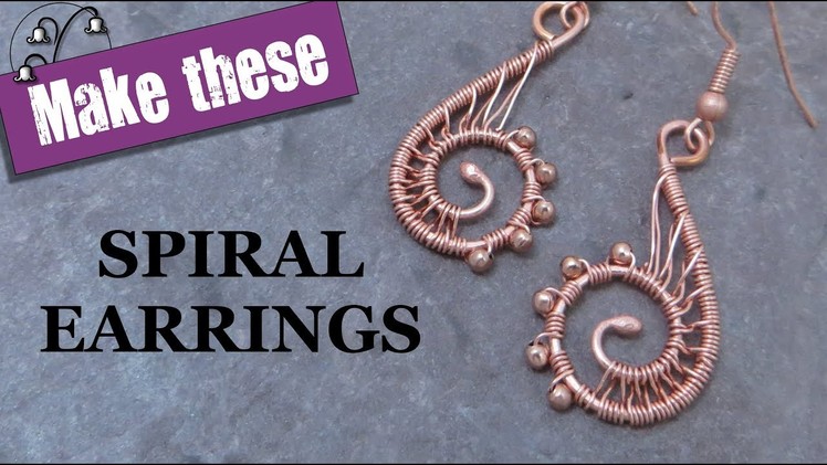 Wire Wrapped Spiral Earrings