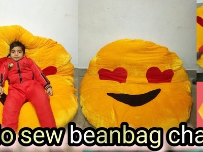 59. emoji beanbag chair(No sew). kids bed heart eyes