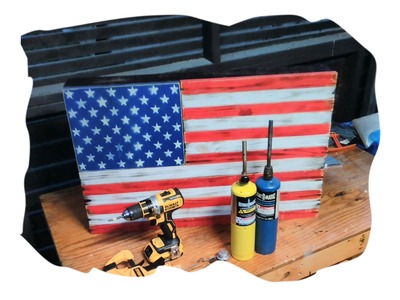 American Flag Concealed gun compartment that hangs on wall
