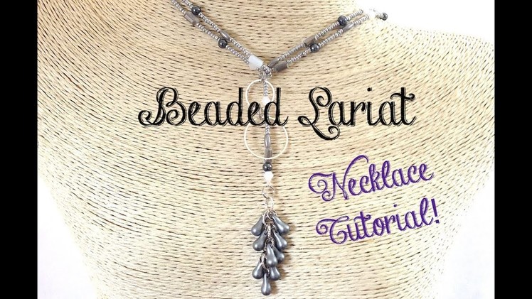Beaded Lariat Necklace Jewelry Tutorial - Bead with Me!