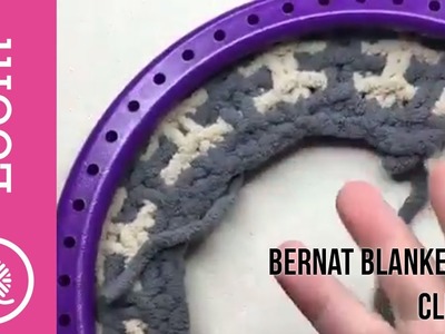 Bernat Blanket Stitch Along Clue #3 Loom Demo Slipped Stitch Tweed