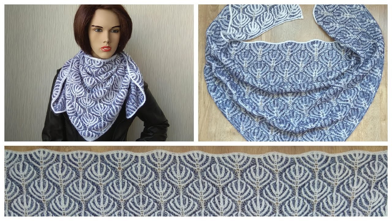 Brioche knitting *Frozen forest shawl* knitting patterns
