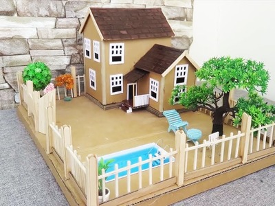 Building  Cardboard Dream House With Fairy Garden And Pool - Easy Crafts Ideas