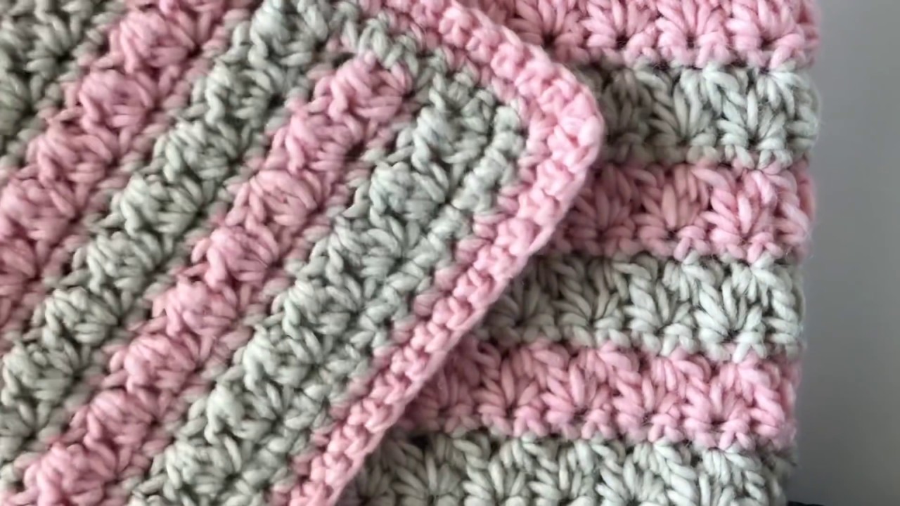 Crochet, Crochet Mixed Cluster Stitch Blanket, Crochet Mixed Cluster
