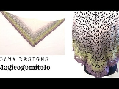 Crochet triangular shawl by Oana