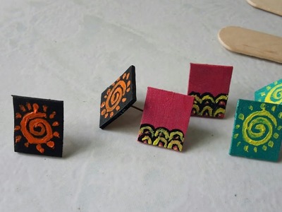 Cute earrings made from popsicle !