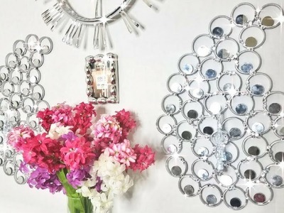 Diy Glam Wall Decor with Mirrors That has Minimal lighting!