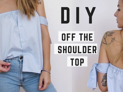 DIY Off The Shoulder Shirt - Men's Shirt Refashion | Owlipop