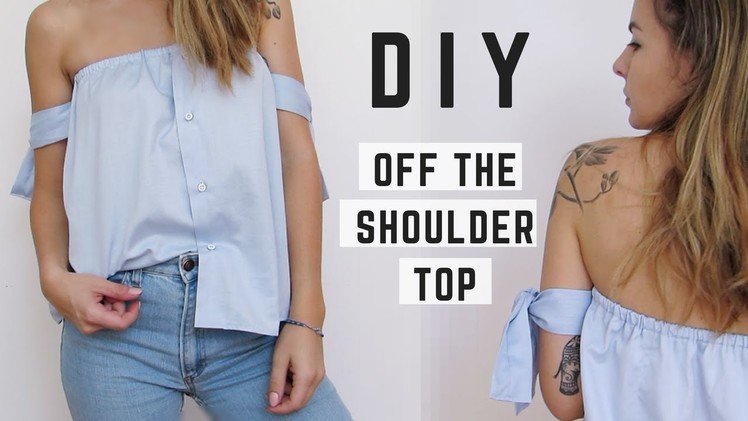 DIY Off The Shoulder Shirt - Men's Shirt Refashion | Owlipop
