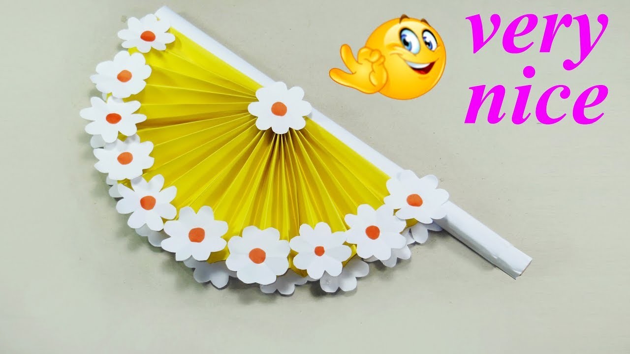 DIY paper craft | how to make diy hand fan out of color papers | DIY arts and crafts