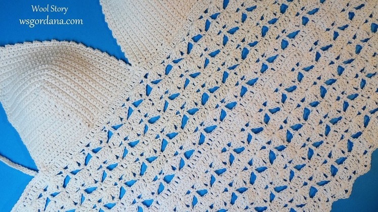 DIY Tutorial Crochet Summer White Top Blouse (Heklana bluza)