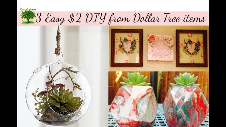 Dollar Tree DIY | 3 Very Easy DIYs | Takes only 5 min and costs only $2