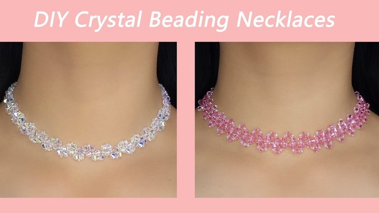 Easy Crystal Beading Necklaces Tutorial. How to Make Elegant Crystal Beading Necklaces