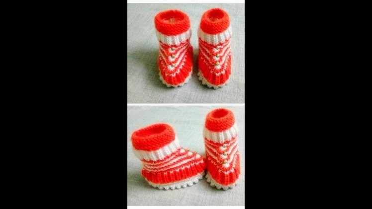 Easy double color baby boots|Hindi