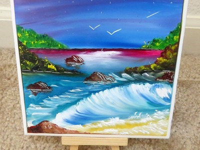 Evening Ocean Breeze Finger Painting  #ArtsyCreativeVibe