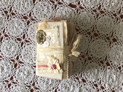 Fabric and lace covered junk journal