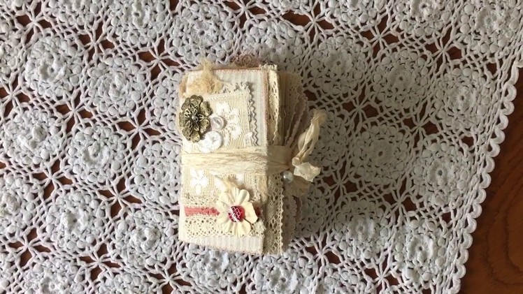 Fabric and lace covered junk journal