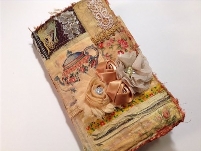 Fabric Collage Cover Journal - Vintage Junk Journal, TN, Diary or Keepsake
