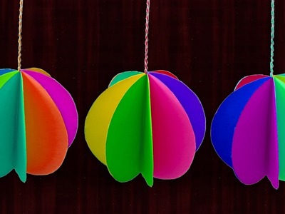 Hanging Paper Christmas Craft | How To Make Hanging Christmas Ornaments
