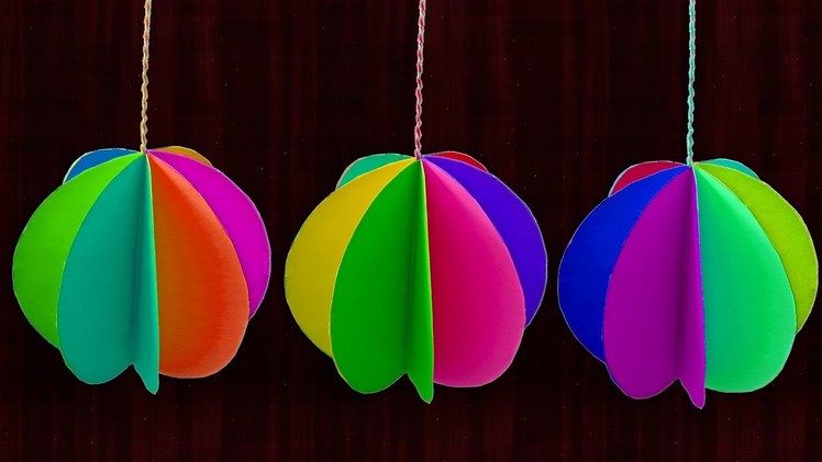 Hanging Paper Christmas Craft | How To Make Hanging Christmas Ornaments