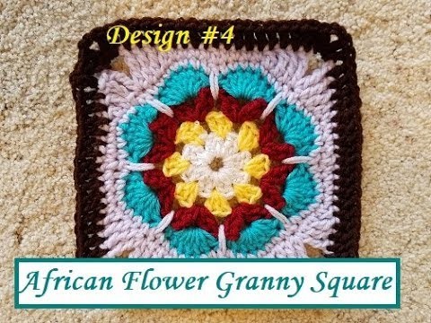 Helenmay Crochet Granny Square Series #4 African Flower DIY Video Tutorial