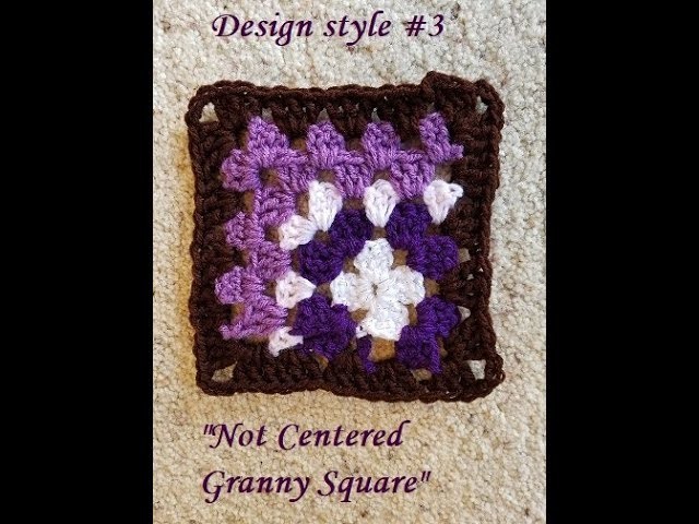 Helenmay Crochet Granny Square Series #3 Not Centered design DIY Video Tutorial