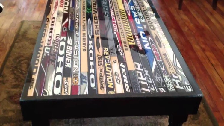 Hockey stick coffee table