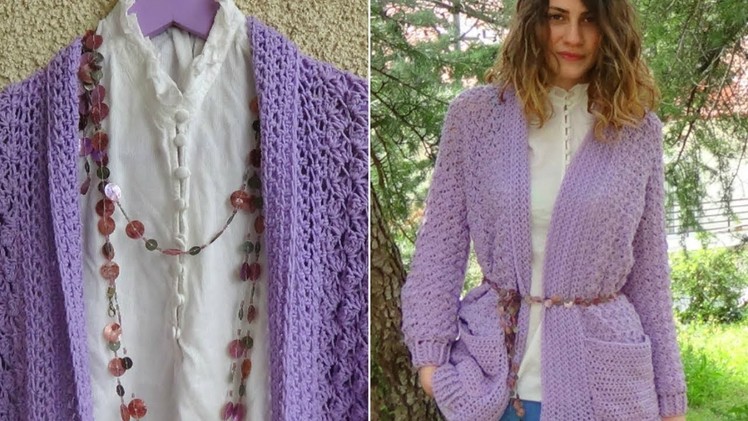 How to crochet Lavender Crochet Cardigan! Easy pattern, step-bystep!