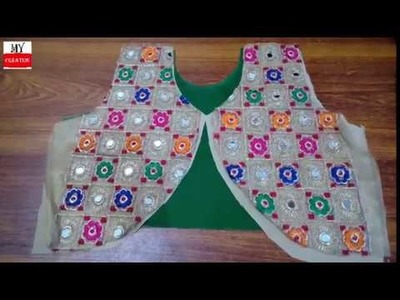 How to cut half jacket koti for girls embroidered koti cutting tutorial