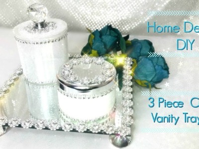 How To Make 3 Piece Crystal Mirror Vanity Tray Set From Trash