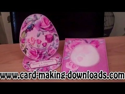 How To Make An Easel Pyramage Oval Egg Shaped Card www card making downloads com