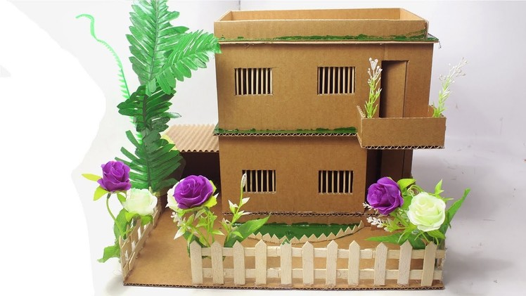 How to make Cardboard House Project at home - Cardboard
