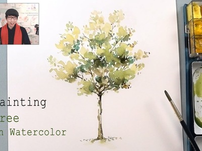 How to paint a tree in watercolor - Easy Step by step tutorial