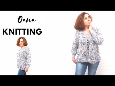 Knitted pompom cardigan by Oana second part