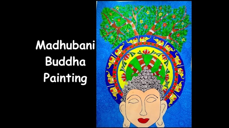 Madhubani Buddha painting || Mithila painting || Speed drawing