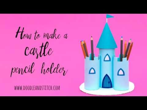 Make a Princess Castle Pencil Holder Out Of Toilet Rolls