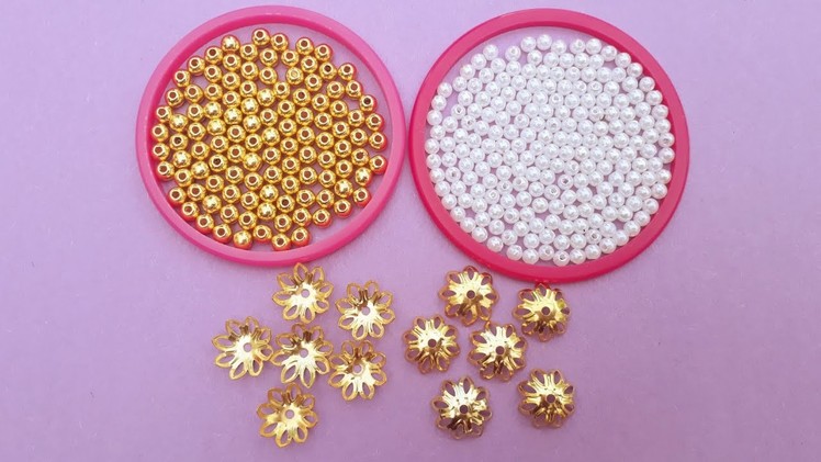 Making Beautiful Antique Pearl Drop Earrings At Home | DIY | How To Make Pearl Earrings|uppunutihome