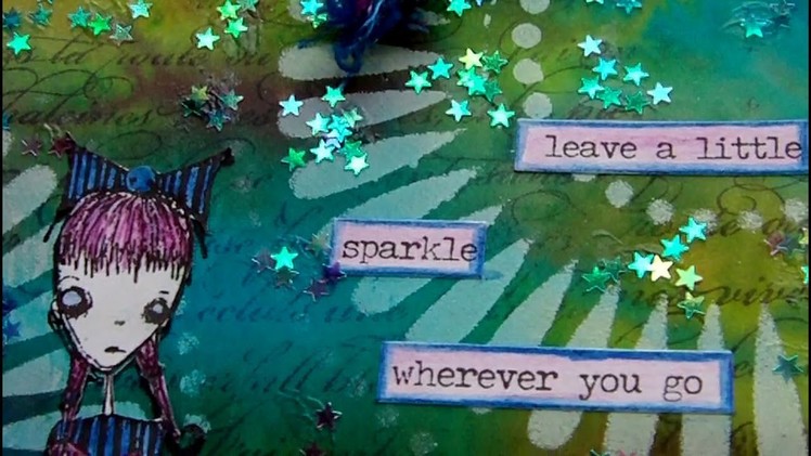 Mixed Media Art Tag - Leave A Little Sparkle