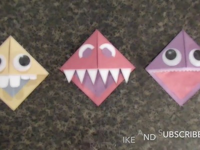 Monster Origami Bookmarks - Easy To Make - Fast Crafts