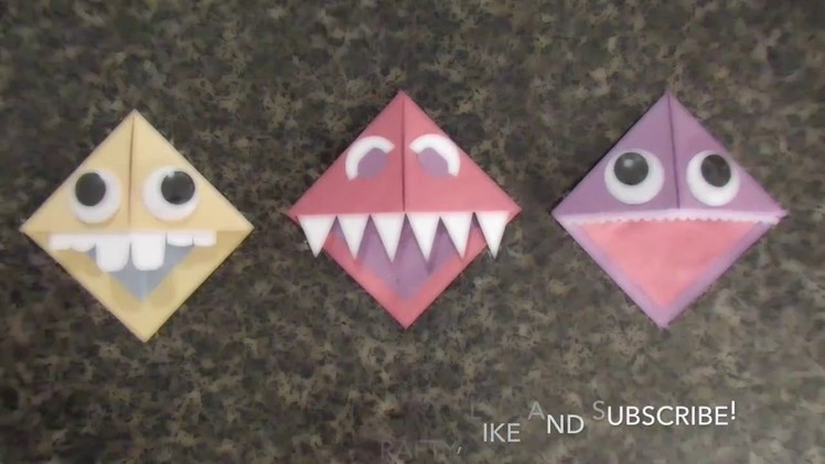 Monster Origami Bookmarks - Easy To Make - Fast Crafts
