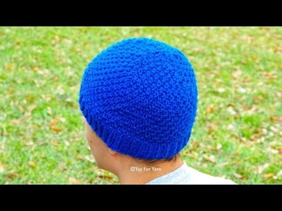 Moss Stitch Hat in 10 Sizes - Worsted or Sport Weight Yarn | Free Knitting Pattern by Yay For Yarn