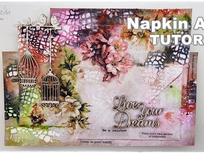 Napkin Art Mixed Media Process ♡ Maremi's Small Art ♡