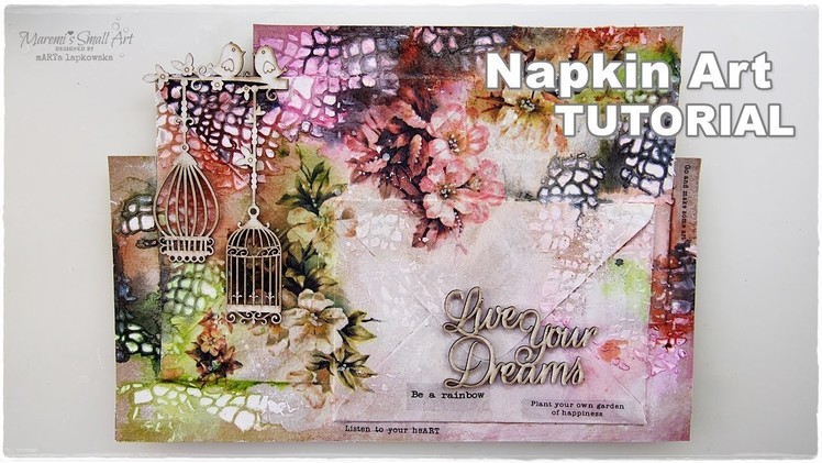 Napkin Art Mixed Media Process ♡ Maremi's Small Art ♡