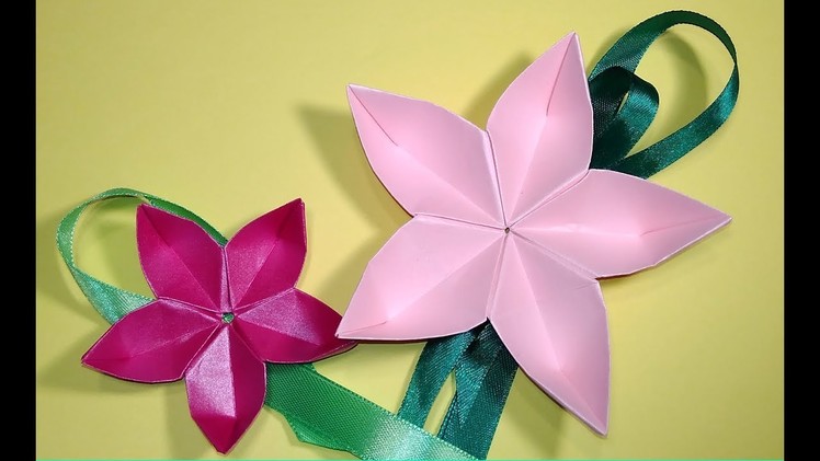 Origami flower - SAKURA. Easy tutorial. Ideas for gift box decor.