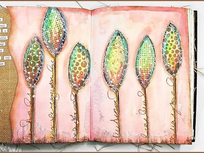 Painting with Scribble Sticks! | Dina Wakley Media Journal |  Mixed Media Art Journal With Me