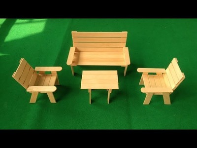 Popsicle stick Art Sofa and Chair set