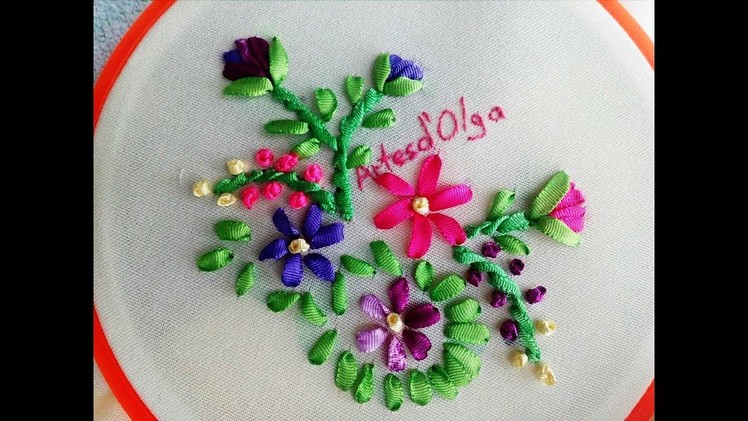 Ribbon Embroidery For Beginners:Basic Stitches|Bordado En Cintas Para Principiantes:Puntadas Básicas