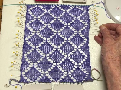 Steam Blocking a Lace Swatch or Central Lace Panel